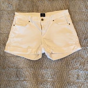 White jean shorts